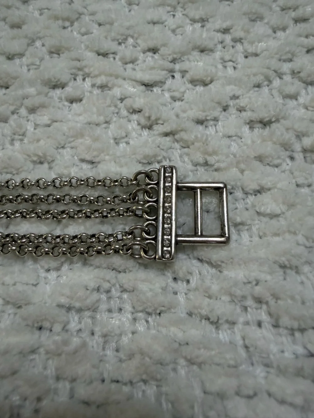 Brighton Multi-Chain Flowers and Hearts Bracelet Silver Tone